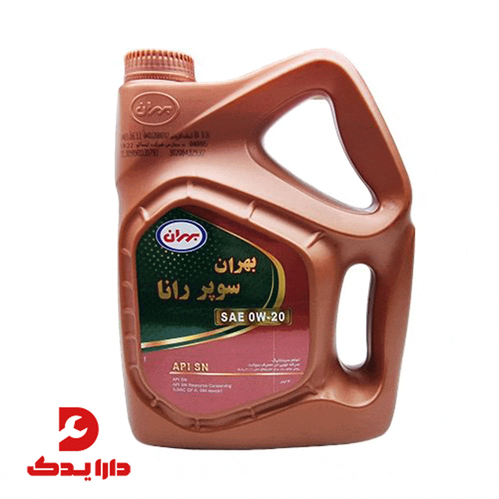 روغن موتور بهران سوپر رانا تمام سینتتیک 0w20 SN با حجم 4 لیتر شرکتی ایساکو مناسب برای موتور XU7P پلاس