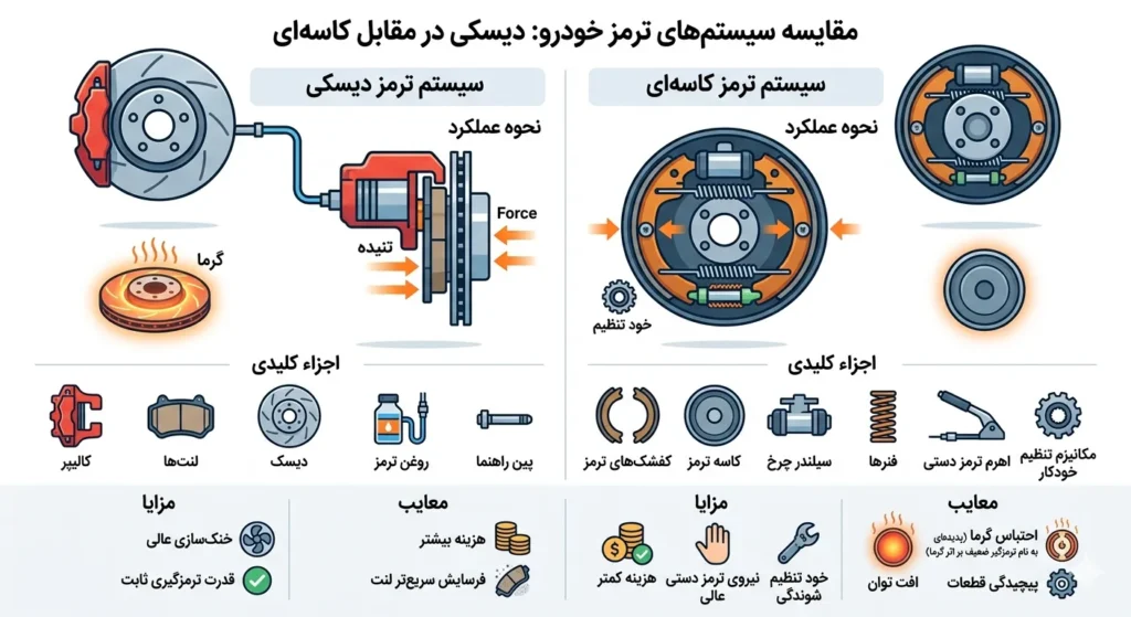 ترمز دیسکی و کاسه‌ای