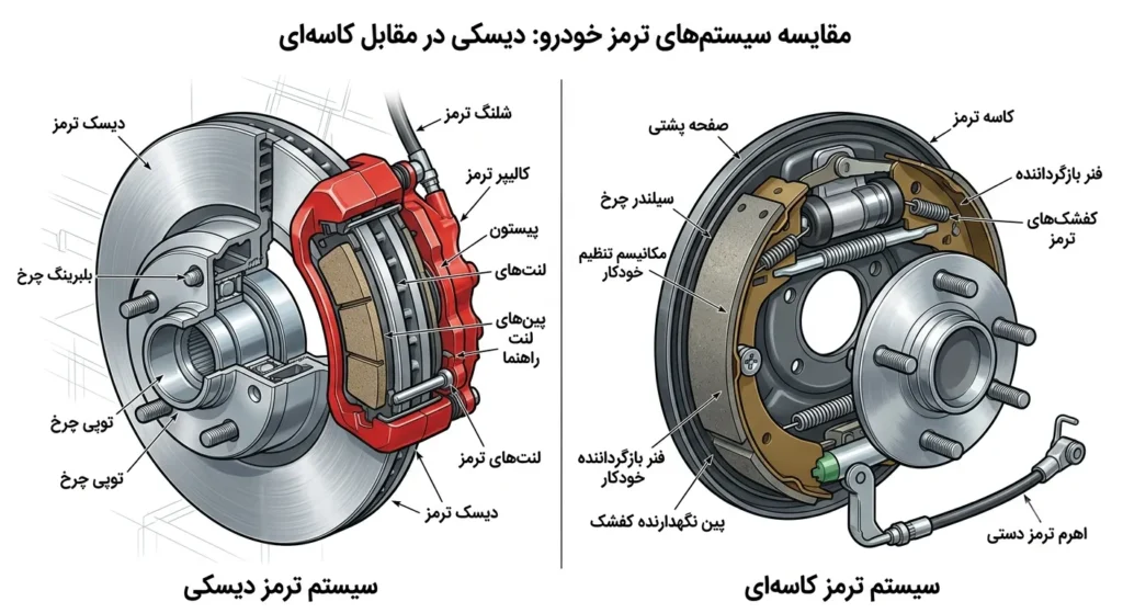 ترمز دیسکی و کاسه‌ای