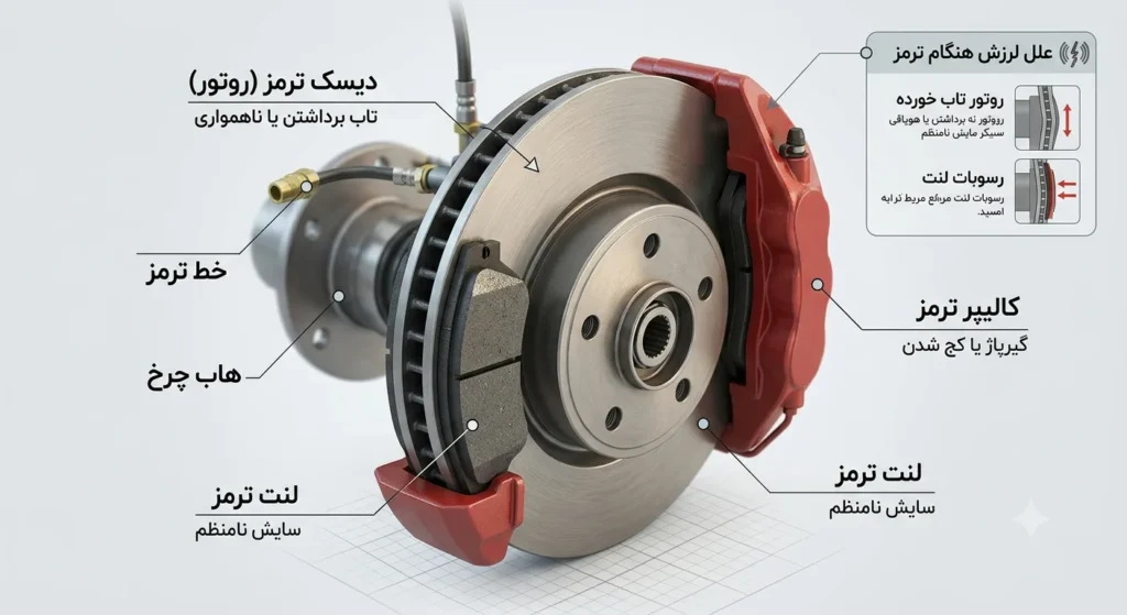 لرزش خودرو هنگام ترمز گرفتن