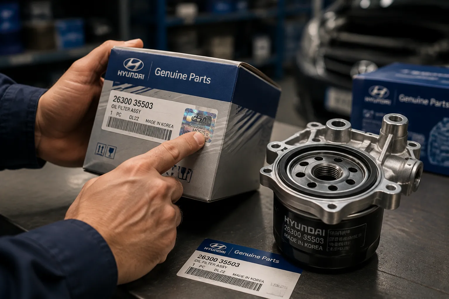 بررسی قطعه اصلی خودرو و بسته بندی Genuine Parts برای تشخیص اصالت