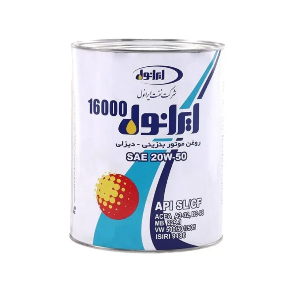 روغن موتور ایرانول مدل 16000 SL حجم 4 لیتر